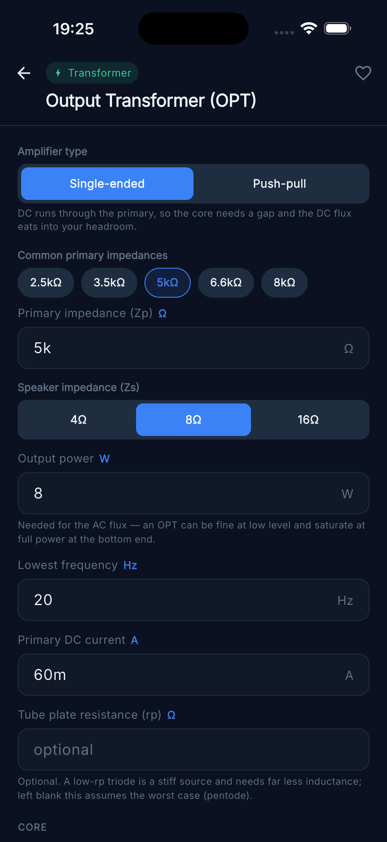 Output Transformer (OPT) — Single-ended vs push-pull settings