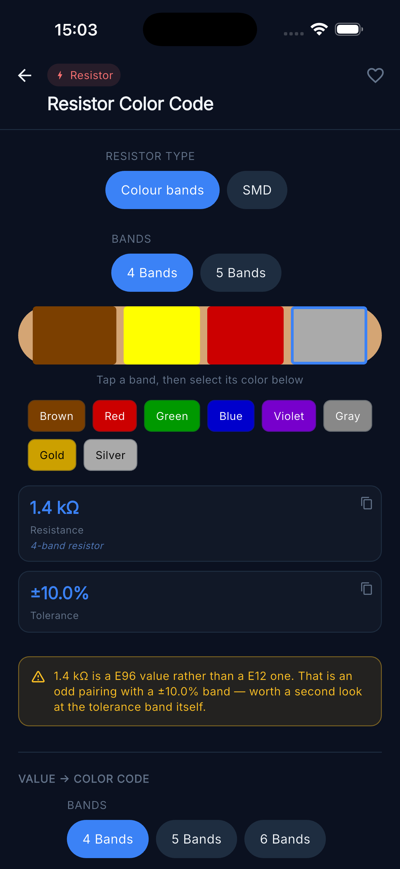 Resistor Color — Code to value